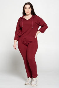 Plus Hoodie Sweatpants Lounge Set