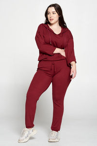 Plus Hoodie Sweatpants Lounge Set