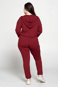 Plus Hoodie Sweatpants Lounge Set