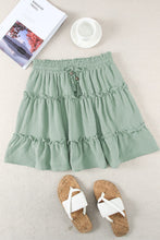 Load image into Gallery viewer, Swiss Dot Drawstring Frill Trim Skirt
