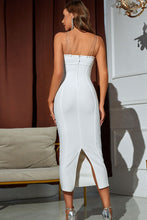 Load image into Gallery viewer, Rhinestone Back Slit Bodycon Dress
