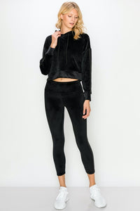 Velour Hoodie Legging Set