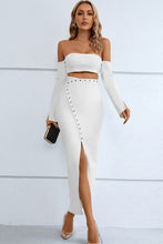 Load image into Gallery viewer, Off-Shoulder Cutout Front Split Dress
