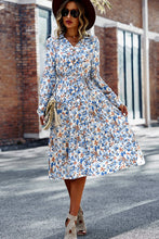 Load image into Gallery viewer, Printed Button Front Belted Tiered Shirt Dress
