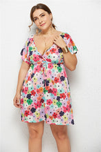 Load image into Gallery viewer, Printed Plunge Plus Size Dress
