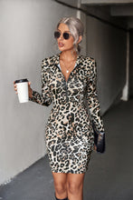 Load image into Gallery viewer, Leopard Half-Zip Mini Dress
