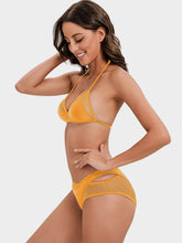 Load image into Gallery viewer, Tie-Back Halter Neck Three-Piece Swim Set
