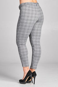 Plus Size Plaid Ponte Pants