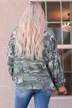 Load image into Gallery viewer, Camouflage Buttoned Dropped Shoulder Hoodie
