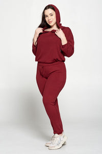 Plus Hoodie Sweatpants Lounge Set