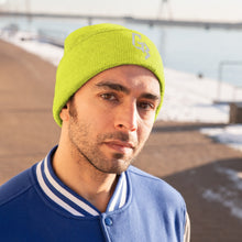 Load image into Gallery viewer, White Embroidered Gym Beast Knit Beanie
