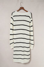 Load image into Gallery viewer, Striped Open Front Rib-Knit Duster Cardigan
