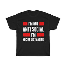 Load image into Gallery viewer, &quot;Not Anti-Social&quot; Heavy Cotton Slogan Tee
