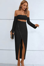 Load image into Gallery viewer, Off-Shoulder Cutout Front Split Dress
