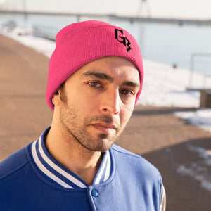 Black Embroidery Gym Beast Knit Beanie