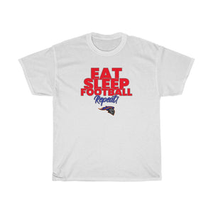 "Eat Sleep Football Repeat" Knights Heavy Cotton Tee