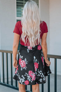 Floral V-Neck Short Sleeve Dress