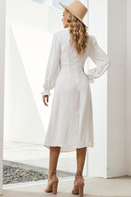 Load image into Gallery viewer, Twist Front V-Neck Flounce Sleeve Dress
