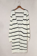 Load image into Gallery viewer, Striped Open Front Rib-Knit Duster Cardigan
