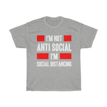 Load image into Gallery viewer, &quot;Not Anti-Social&quot; Heavy Cotton Slogan Tee
