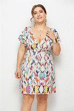 Load image into Gallery viewer, Printed Plunge Plus Size Dress
