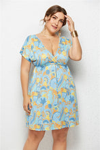 Load image into Gallery viewer, Printed Plunge Plus Size Dress
