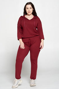 Plus Hoodie Sweatpants Lounge Set