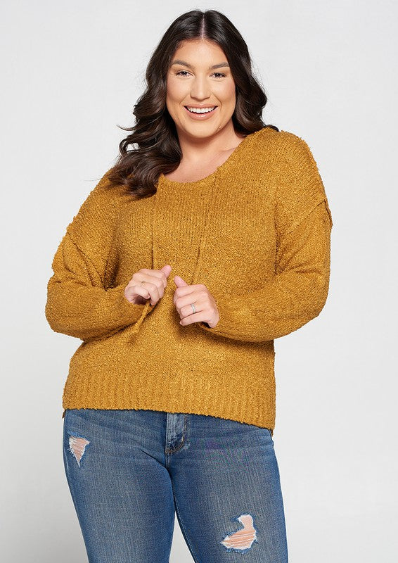 Plus Size Popcorn Sweater