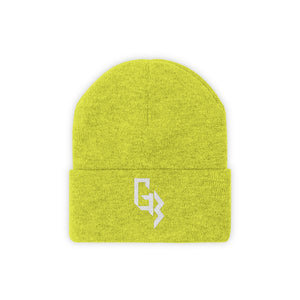 White Embroidered Gym Beast Knit Beanie