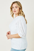 Load image into Gallery viewer, Plus Size Ribbed Puff Sleeve Top
