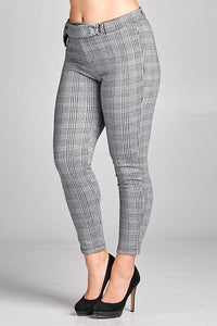 Plus Size Plaid Ponte Pants