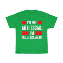 Load image into Gallery viewer, &quot;Not Anti-Social&quot; Heavy Cotton Slogan Tee
