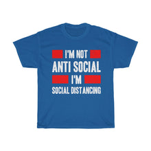 Load image into Gallery viewer, &quot;Not Anti-Social&quot; Heavy Cotton Slogan Tee
