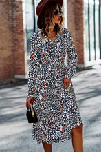 Load image into Gallery viewer, Printed Button Front Belted Tiered Shirt Dress
