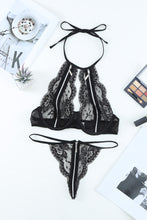 Load image into Gallery viewer, Halter Neck Two-Piece Lace Lingerie Set
