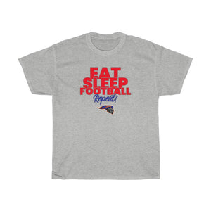 "Eat Sleep Football Repeat" Knights Heavy Cotton Tee