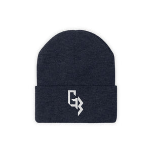 White Embroidered Gym Beast Knit Beanie