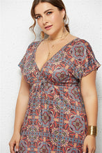 Load image into Gallery viewer, Printed Plunge Plus Size Dress
