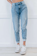 Load image into Gallery viewer, Muselooks Distressed Elastic Waist Cuffed Denim Joggers
