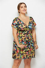 Load image into Gallery viewer, Printed Plunge Plus Size Dress
